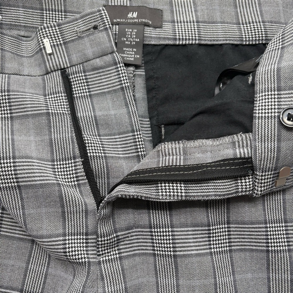H&M Black and White Checkered Womens Business Casual Slacks Size 29W